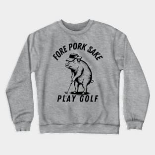 Funny Golf Playing -Pig design Crewneck Sweatshirt